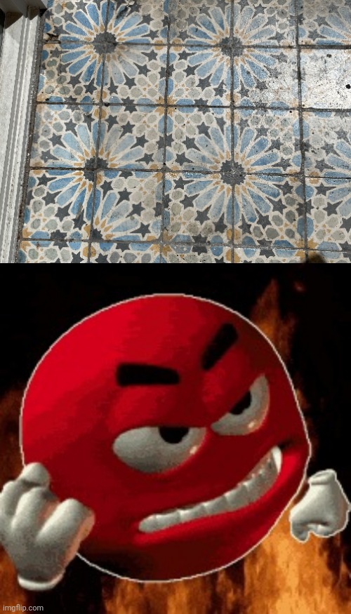 Tiles failure | image tagged in angry emoji,tiles,floor,you had one job,tile,memes | made w/ Imgflip meme maker