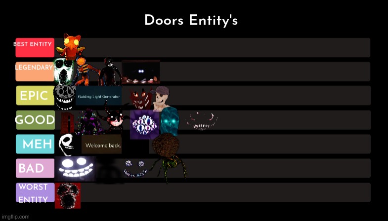 A doors monster tier list ranked by how scary they are (note: this is my  opinion and you are allowed to have your own.) - Imgflip