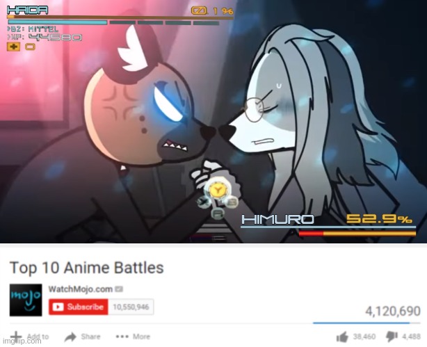 bonus points if you can name the anime | image tagged in top ten anime battles | made w/ Imgflip meme maker