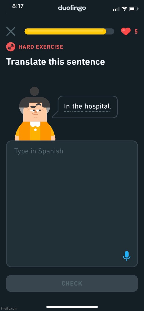 Duolingo what are you saying??? | image tagged in duolingo,hospital,creepy,funny,screenshot | made w/ Imgflip meme maker