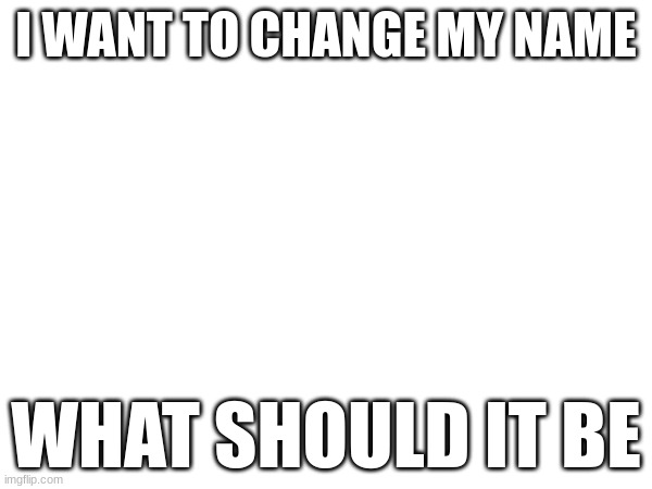 I WANT TO CHANGE MY NAME; WHAT SHOULD IT BE | made w/ Imgflip meme maker