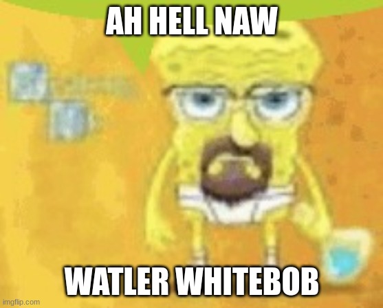 waltuh | AH HELL NAW; WATLER WHITEBOB | image tagged in breaking bad spunchbop | made w/ Imgflip meme maker