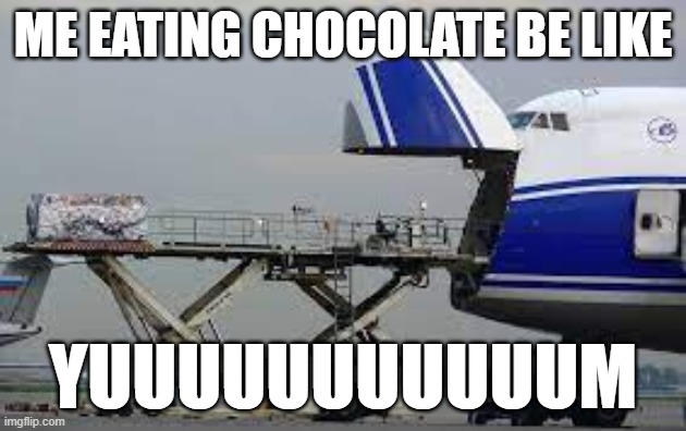 funny plane | ME EATING CHOCOLATE BE LIKE; YUUUUUUUUUUUM | image tagged in airplane | made w/ Imgflip meme maker