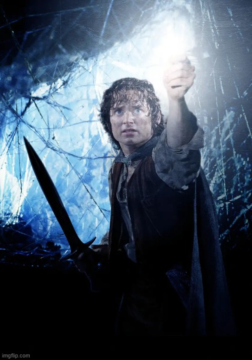 Frodo with Phial of Galadriel | image tagged in frodo with phial of galadriel | made w/ Imgflip meme maker