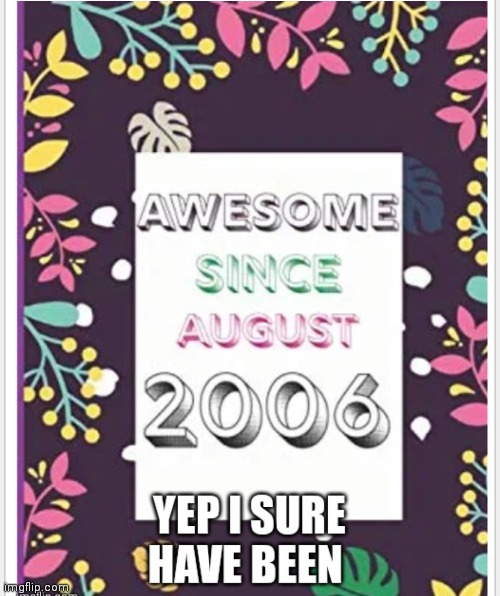 Awesome since the year I was born | image tagged in born in 2006,awesome since 2006,gen z,true 2000s kid,todays my birthday | made w/ Imgflip meme maker