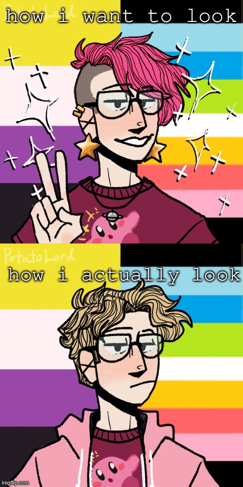 just got a shitty haircut :( | how i want to look; how i actually look | image tagged in picrew,queer | made w/ Imgflip meme maker