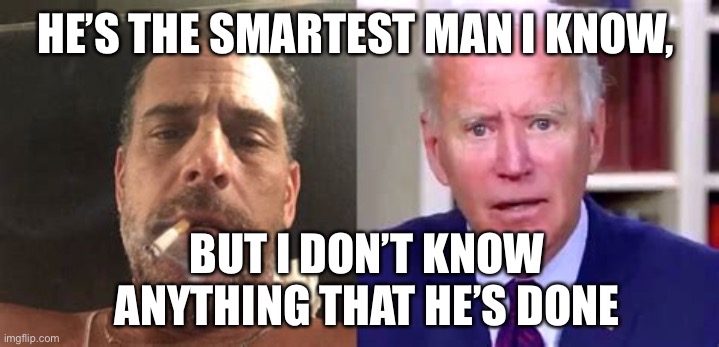 Democratic Pride. Sgt. Schultz in the Whitehouse. “I see nothing, I know nothing. | HE’S THE SMARTEST MAN I KNOW, BUT I DON’T KNOW ANYTHING THAT HE’S DONE | image tagged in biden brand,biden,democrats,corruption,incompetence | made w/ Imgflip meme maker