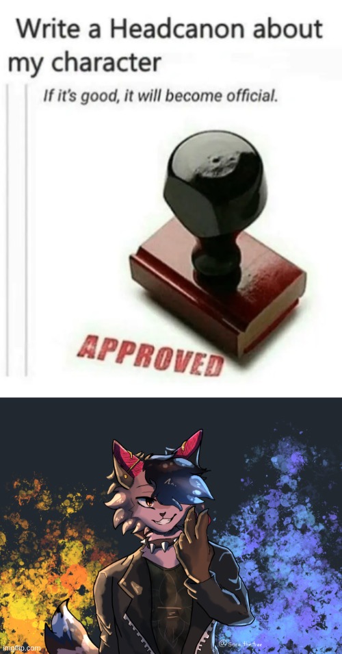 image tagged in write a headcanon about my character | made w/ Imgflip meme maker