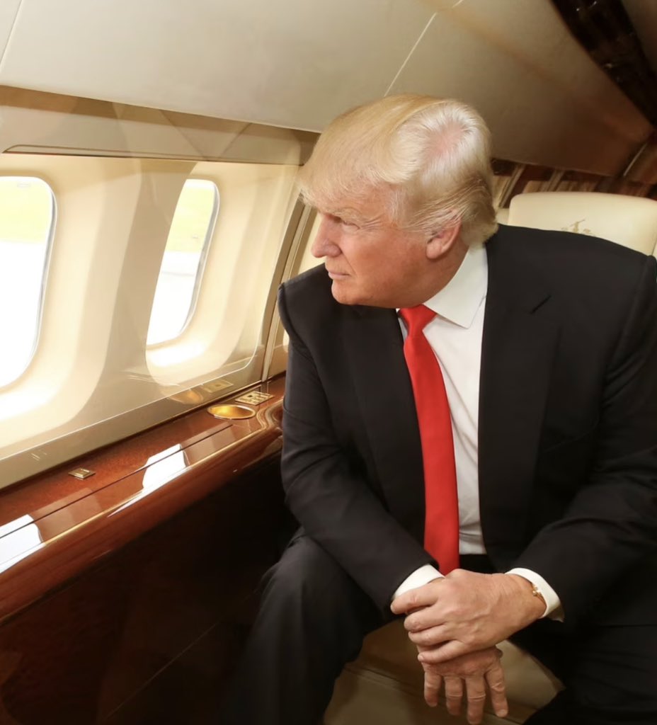 High Quality Trump on a plane Blank Meme Template