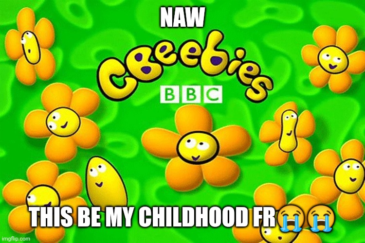 Real | NAW; THIS BE MY CHILDHOOD FR😭😭 | image tagged in cbeebies | made w/ Imgflip meme maker