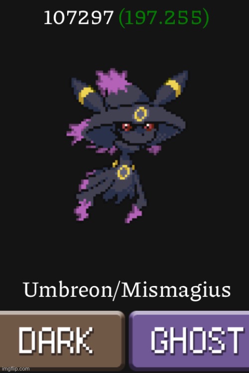 I haven’t made Pokemon Fusions In quite a while. So here is Umbreon + Mismagius | image tagged in blank white template,pokemon fusion,fusion,pokemon | made w/ Imgflip meme maker