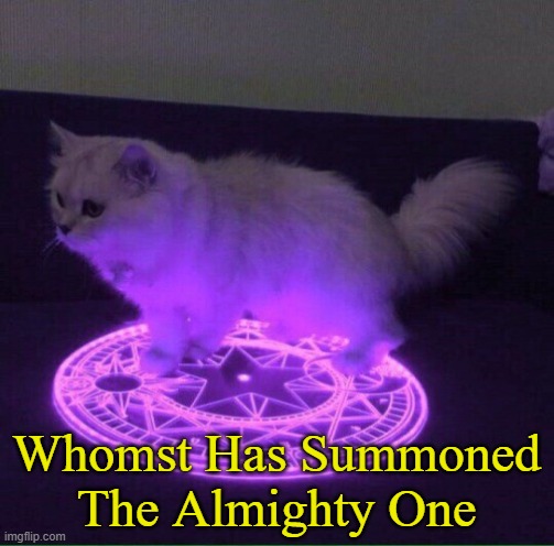 Who has summoned the almighty one | Whomst Has Summoned The Almighty One | image tagged in who has summoned the almighty one | made w/ Imgflip meme maker