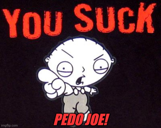 You suck! | PEDO JOE! | image tagged in you suck | made w/ Imgflip meme maker