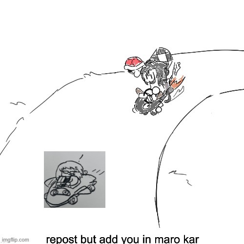 Sorry I’m not good at photoshop and I draw on paper | image tagged in drawing,mario kart | made w/ Imgflip meme maker