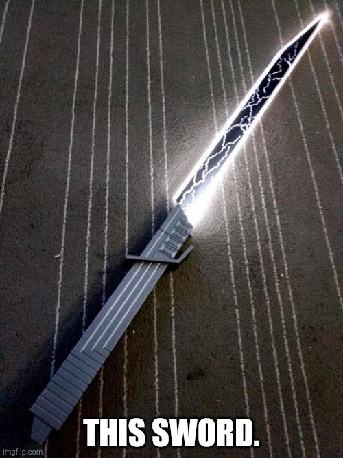 Darksaber (Ignited) | THIS SWORD. | image tagged in darksaber ignited | made w/ Imgflip meme maker