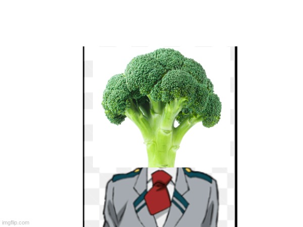 I was making another meme and I somehow made this... thing. | image tagged in deku,broccoli | made w/ Imgflip meme maker