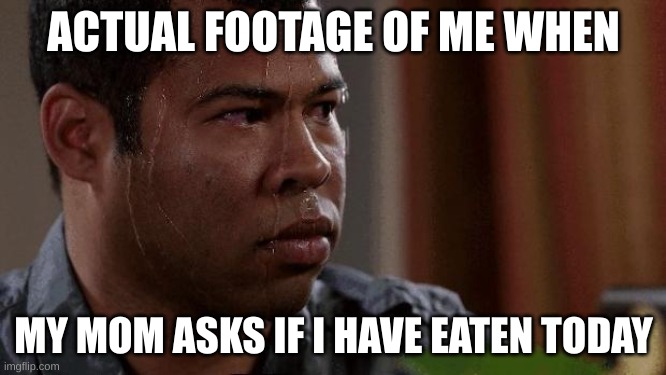 my anorexic self be like | ACTUAL FOOTAGE OF ME WHEN; MY MOM ASKS IF I HAVE EATEN TODAY | image tagged in nervous,anorexia | made w/ Imgflip meme maker