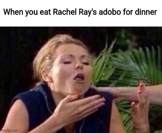 Uncle Roger can make better adobo than Rachel Ray | When you eat Rachel Ray's adobo for dinner | image tagged in about to puke,memes,cooking,rachel ray,disgusting | made w/ Imgflip meme maker