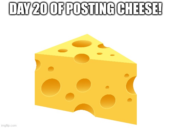 80 More days to go | DAY 20 OF POSTING CHEESE! | image tagged in cheese | made w/ Imgflip meme maker