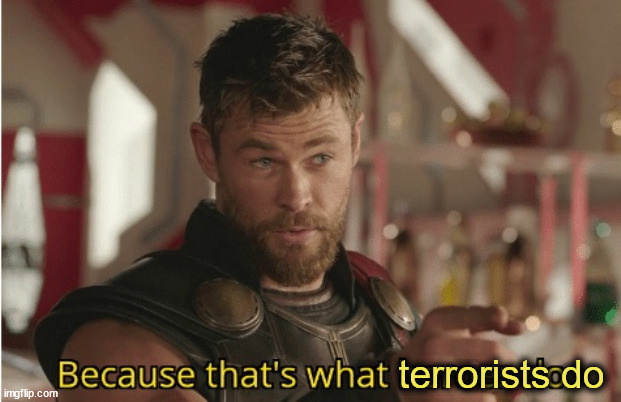 That’s what heroes do | terrorists do | image tagged in that s what heroes do | made w/ Imgflip meme maker