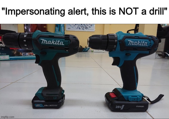 This pun is pretty stupid, but I still like it ;) | "Impersonating alert, this is NOT a drill" | made w/ Imgflip meme maker