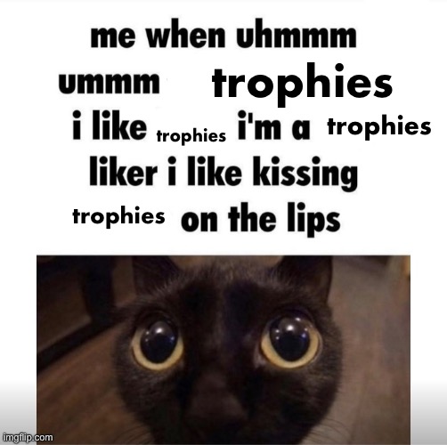 me when uhmm umm | trophies; trophies; trophies; trophies | image tagged in me when uhmm umm | made w/ Imgflip meme maker