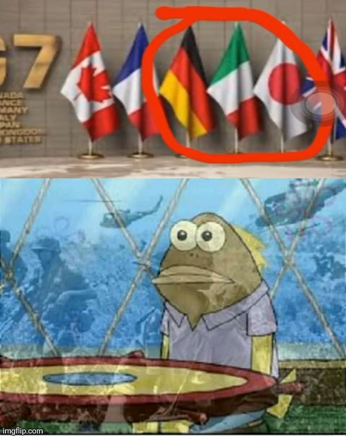 All 3 axis power together | image tagged in spongebob fish vietnam flashback | made w/ Imgflip meme maker