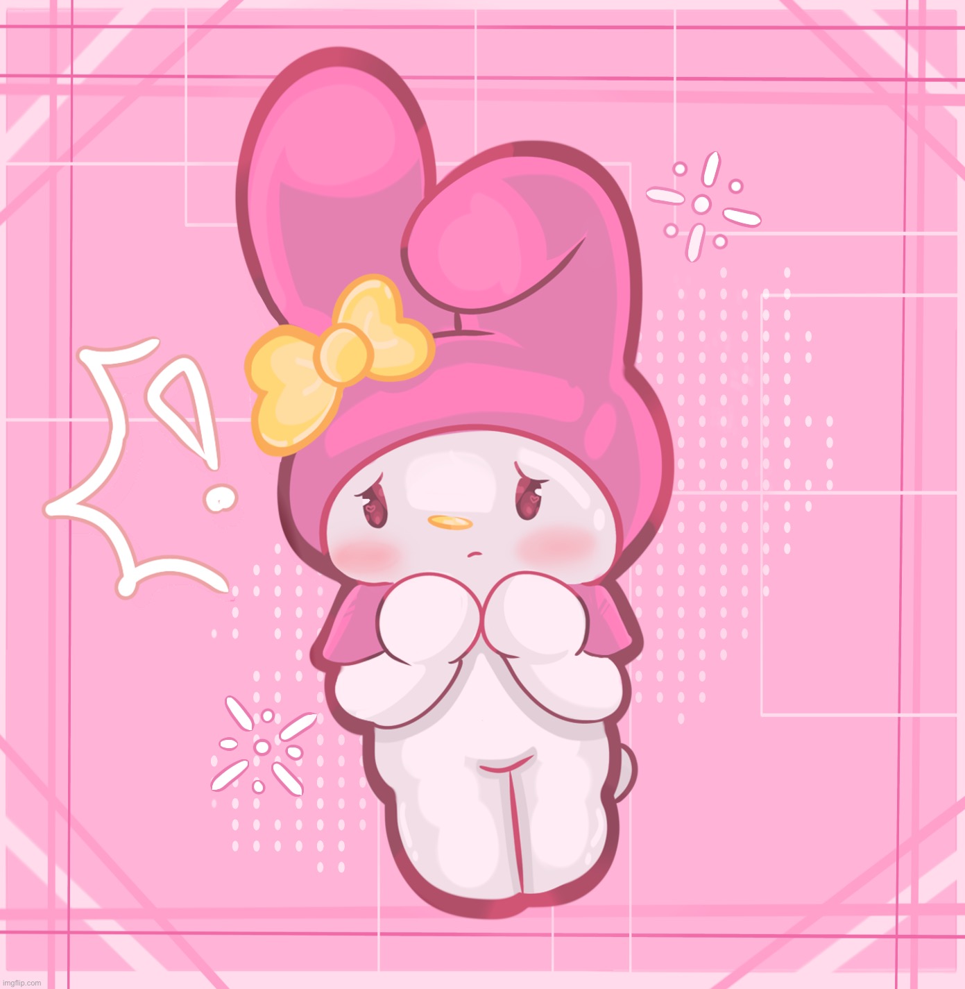 My melody  (I drew this like a month ago don’t ask abt the legs-) | image tagged in sanrio,why are you reading this,stop reading the tags | made w/ Imgflip meme maker