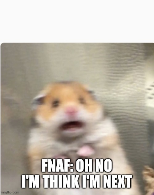 paniked hamster | FNAF: OH NO I'M THINK I'M NEXT | image tagged in paniked hamster | made w/ Imgflip meme maker