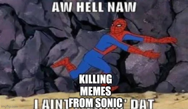 AW HELL NAW I AINT FIGHTIN' DAT | KILLING MEMES FROM SONIC | image tagged in aw hell naw i aint fightin' dat | made w/ Imgflip meme maker