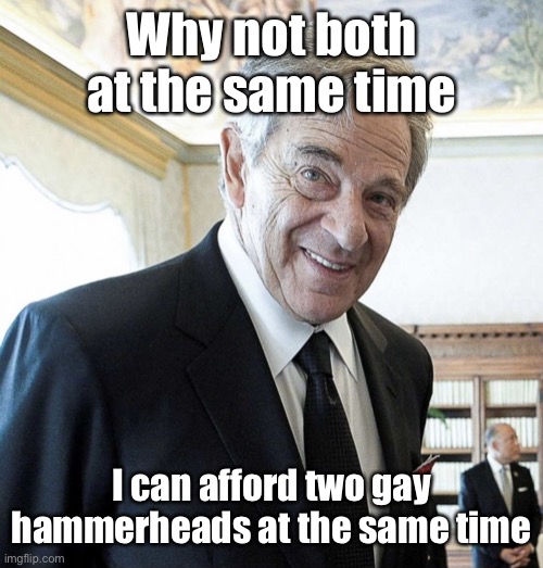 Hi I’m Paul Pelosi | Why not both at the same time I can afford two gay hammerheads at the same time | image tagged in hi i m paul pelosi | made w/ Imgflip meme maker