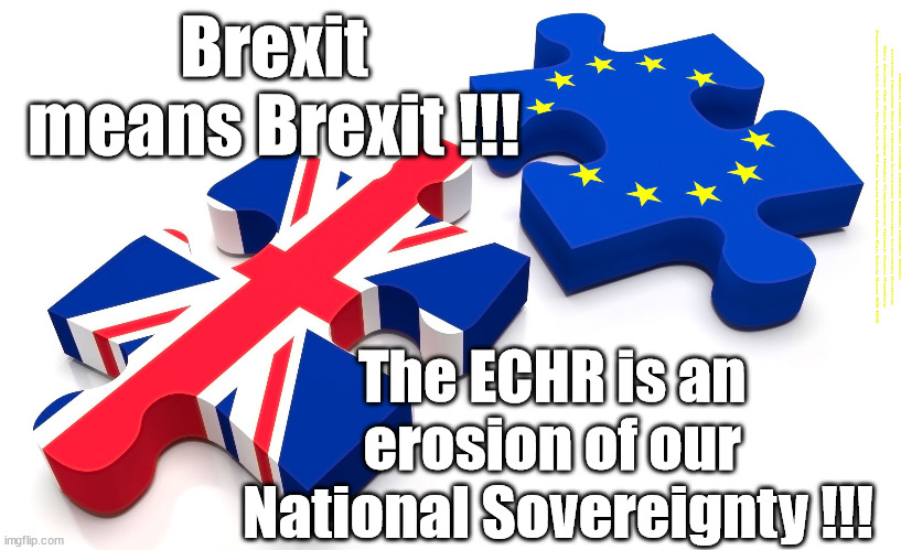 Brexit means Brexit - Is the ECHR an erosion of our National Sovereignty ? | Brexit means Brexit !!! #Immigration #Starmerout #Labour #JonLansman #wearecorbyn #KeirStarmer #DianeAbbott #McDonnell #cultofcorbyn #labourisdead #Momentum #labourracism #socialistsunday #nevervotelabour #socialistanyday #Antisemitism #Savile #SavileGate #Paedo #Worboys #GroomingGangs #Paedophile #IllegalImmigration #Immigrants #Invasion #StarmerResign #Starmeriswrong #SirSoftie #SirSofty #PatCullen #Cullen #RCN #nurse #nursing #strikes #SueGray #Blair #Steroids #Economy #ECHR #UKCHR; The ECHR is an 
erosion of our 
National Sovereignty !!! | image tagged in brexit echr ukchr,labourisdead,illegal immigration,starmerout getstarmerout,stop boats rwanda,greenpeace just stop oil | made w/ Imgflip meme maker