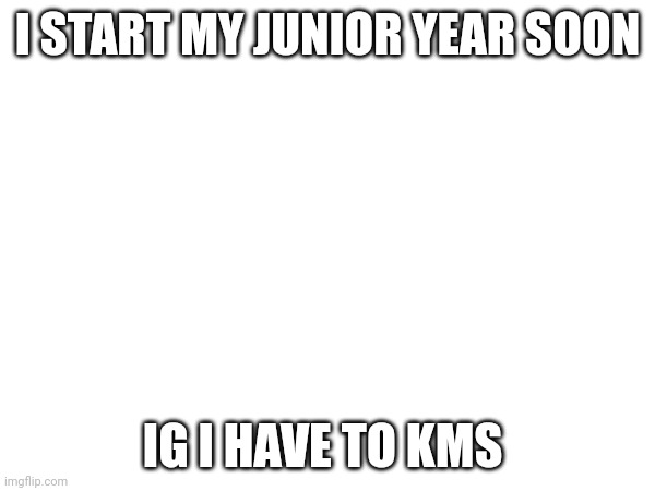 I START MY JUNIOR YEAR SOON; IG I HAVE TO KMS | made w/ Imgflip meme maker