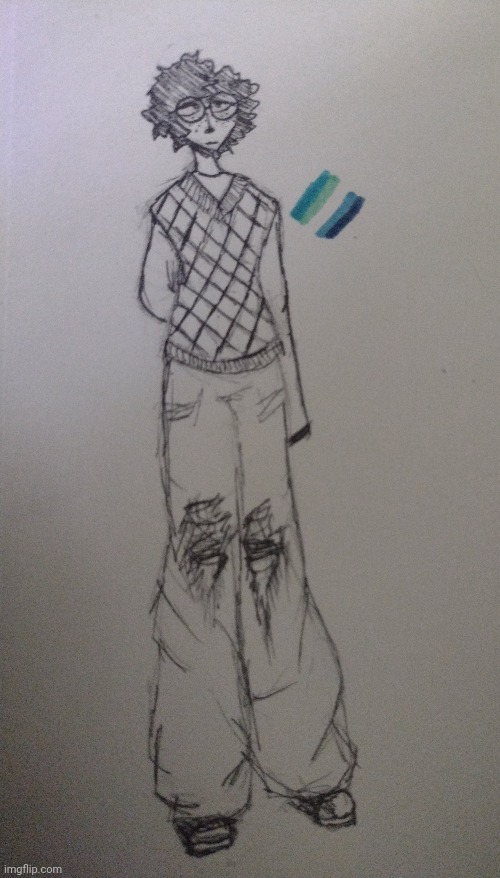 Oc Ben, he's a librarian =) | image tagged in drawing | made w/ Imgflip meme maker