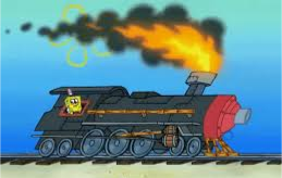 SpongeBob driving the oceanic express Blank Meme Template