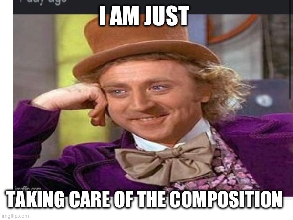 I AM JUST TAKING CARE OF THE COMPOSITION | made w/ Imgflip meme maker