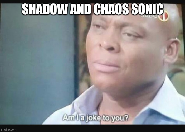 Am I a joke to you? | SHADOW AND CHAOS SONIC | image tagged in am i a joke to you | made w/ Imgflip meme maker