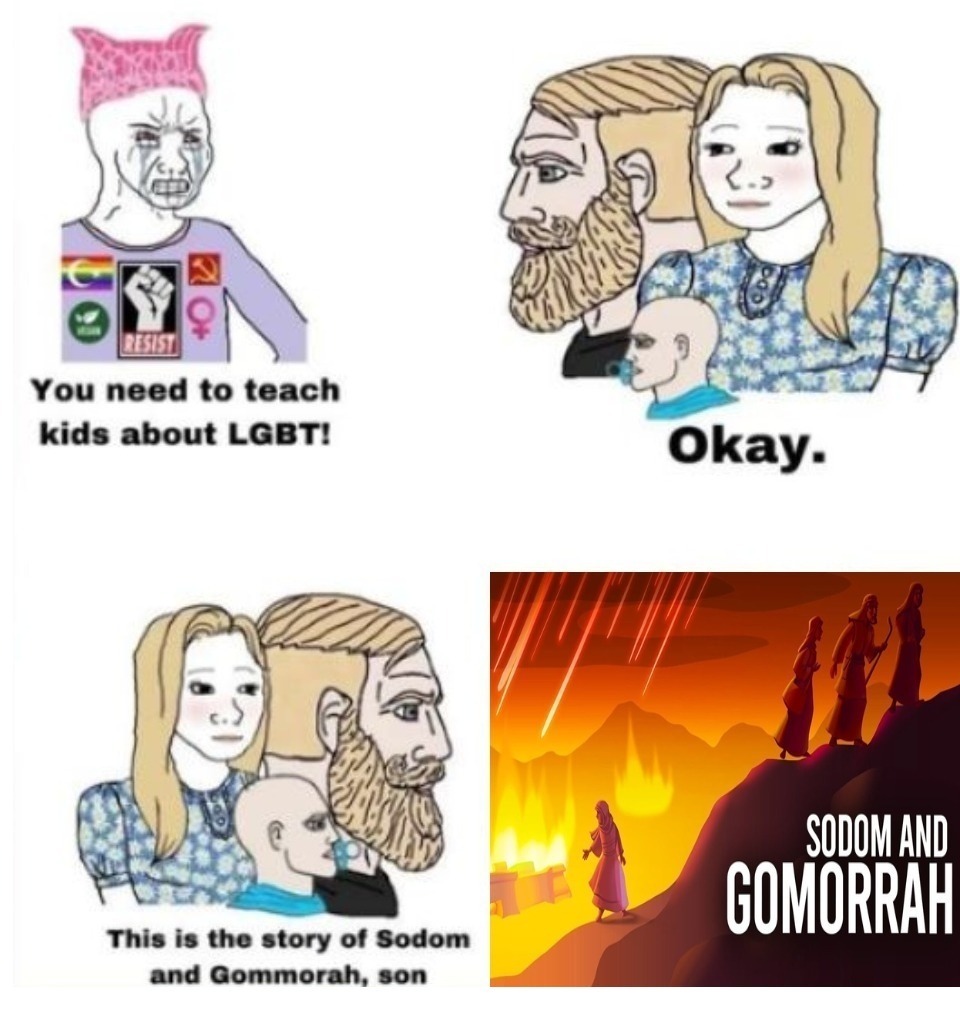 You need to teach your kids about LGBT! | image tagged in lgbt,lgbtq,sodom and gomorrah,sodomy,butt sex,oral sex | made w/ Imgflip meme maker