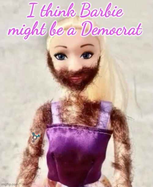 Barbie Girl? | I think Barbie might be a Democrat | image tagged in barbie,dems,democrats | made w/ Imgflip meme maker