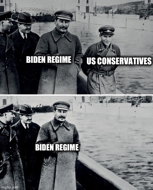 Stalin Photoshop | US CONSERVATIVES; BIDEN REGIME; BIDEN REGIME | image tagged in stalin photoshop,biden,joe biden,democrats,communists,memes | made w/ Imgflip meme maker