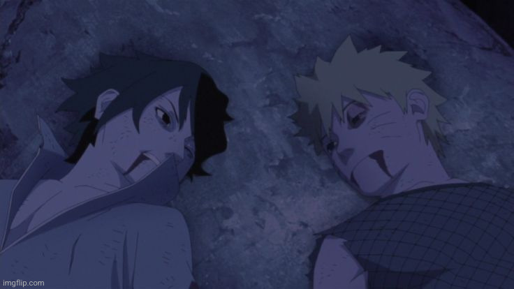 Sasuke and Naruto After their final fight | image tagged in sasuke and naruto after their final fight | made w/ Imgflip meme maker