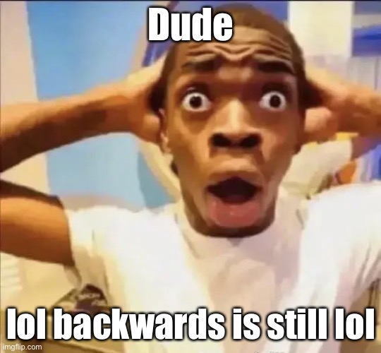 That’s crazy | Dude; lol backwards is still lol | image tagged in flight reacts | made w/ Imgflip meme maker