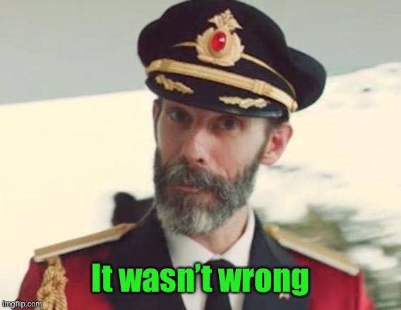 Captain Obvious | It wasn’t wrong | image tagged in captain obvious | made w/ Imgflip meme maker