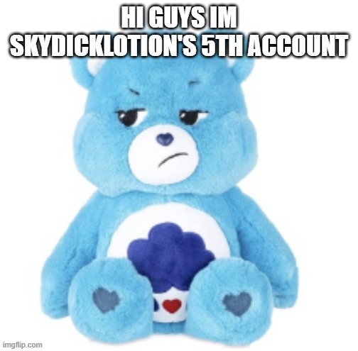 IM SKYDICKLOTION'S 5TH ACCOUNT! | HI GUYS IM SKYDICKLOTION'S 5TH ACCOUNT | image tagged in skyocean,care bare | made w/ Imgflip meme maker