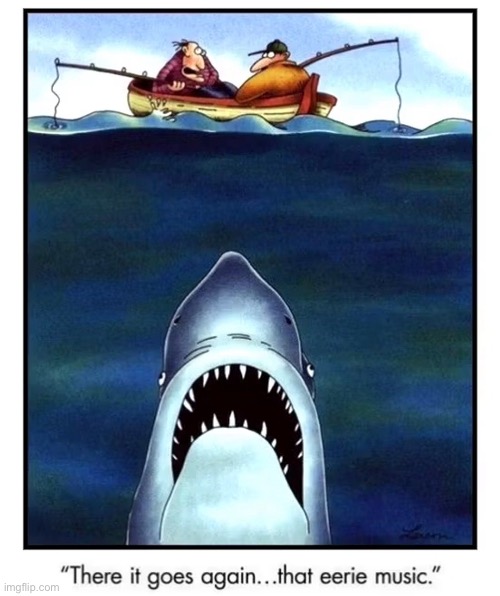 Fishermen | image tagged in men in boat,fishing,eerie noise,shark,comics | made w/ Imgflip meme maker