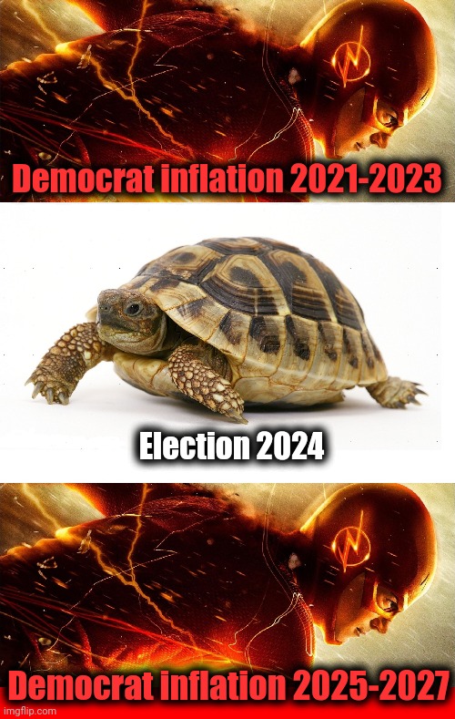 Because they love wrecking the country | Democrat inflation 2021-2023; Election 2024; Democrat inflation 2025-2027 | image tagged in slow vs fast meme,democrats,election 2024,inflation,joe biden | made w/ Imgflip meme maker