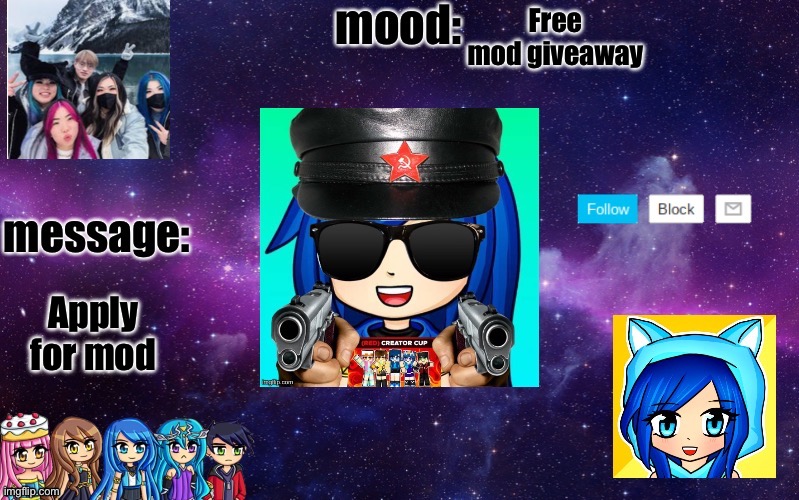 KrewFam Announcement | Free mod giveaway; Apply for mod | image tagged in krewfam announcement | made w/ Imgflip meme maker