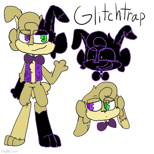 Glitchtrap Ref Ig | image tagged in fnaf,help wanted,why are u reading this | made w/ Imgflip meme maker