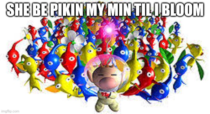 . | SHE BE PIKIN MY MIN TIL I BLOOM | made w/ Imgflip meme maker