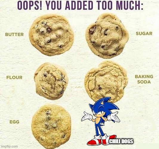 Oops, You Added Too Much | CHILI DOGS | image tagged in oops you added too much | made w/ Imgflip meme maker